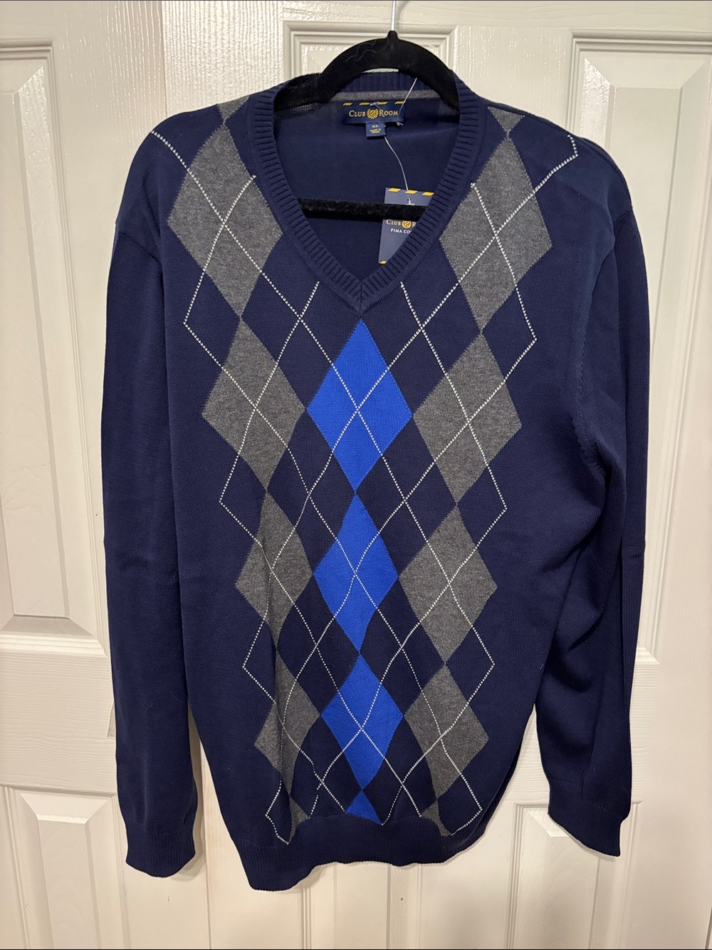 Club Room Pima Cotton Argyle Sweater